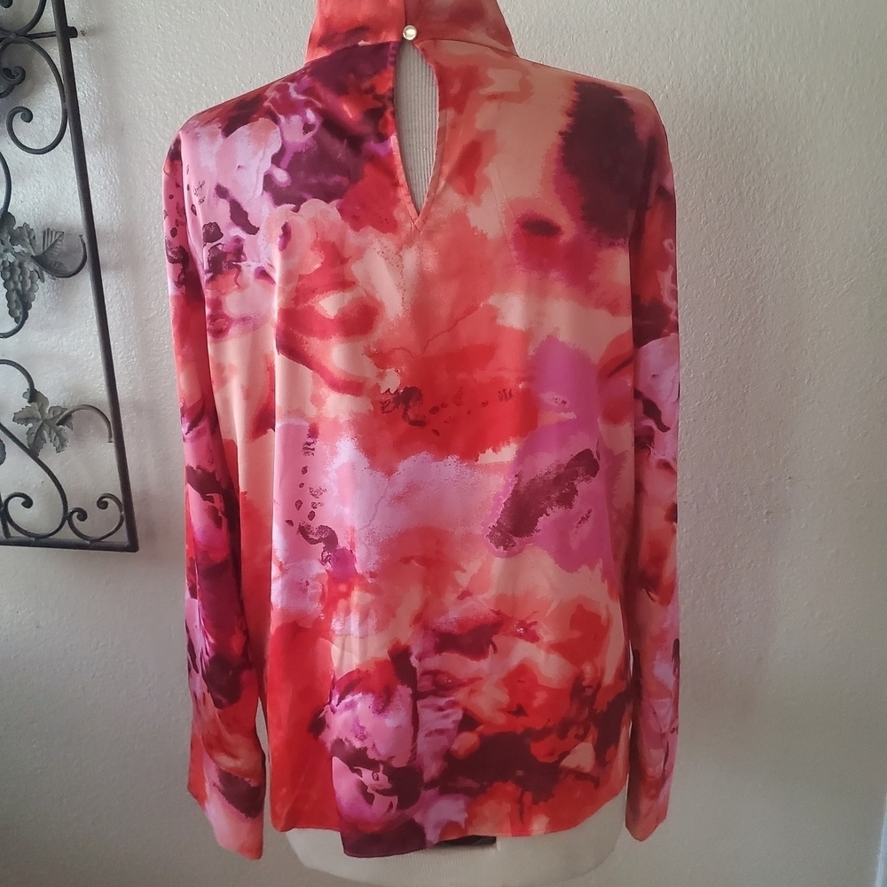 Worthington Floral Wrap Blouse - Pink and Red - Picture 7 of 9